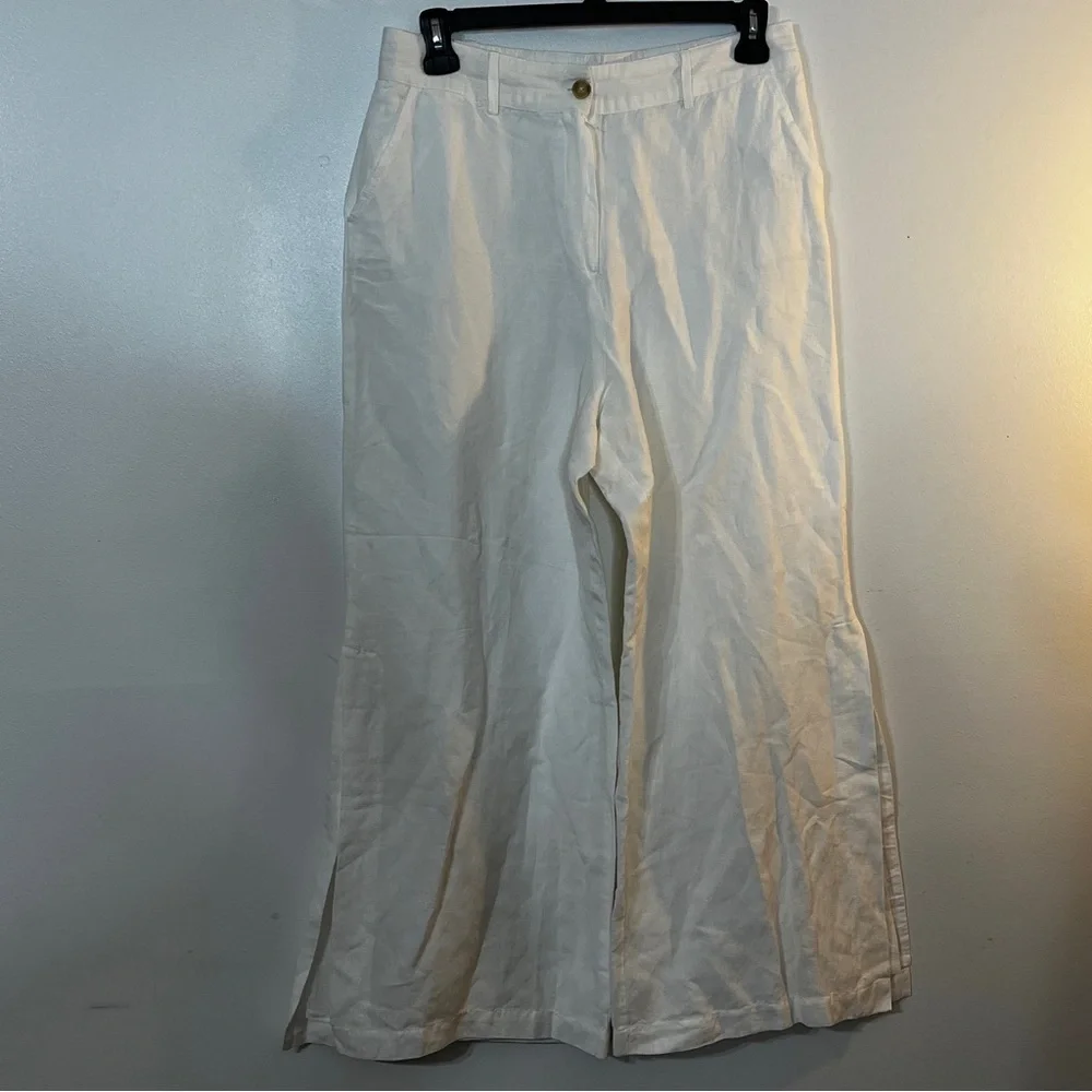 Boston Proper White Wide Leg Pants - Picture 2 of 8